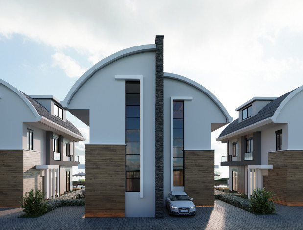 Проект вилл на стадии строительства 4+1, 220м2 в районе Авсаллар - Ракурс 15