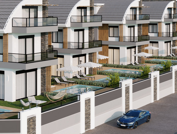 Проект вилл на стадии строительства 4+1, 220м2 в районе Авсаллар - Ракурс 18