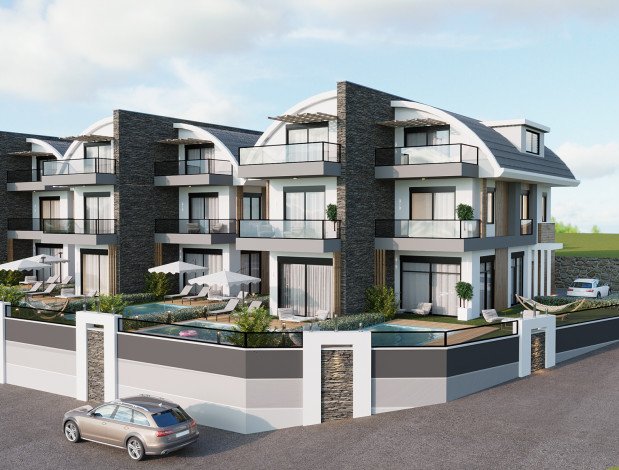 Проект вилл на стадии строительства 4+1, 220м2 в районе Авсаллар - Ракурс 19