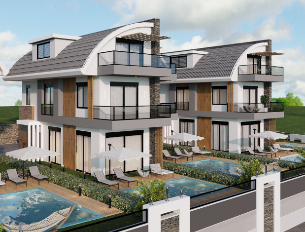 Проект вилл на стадии строительства 4+1, 220м2 в районе Авсаллар - Ракурс 27
