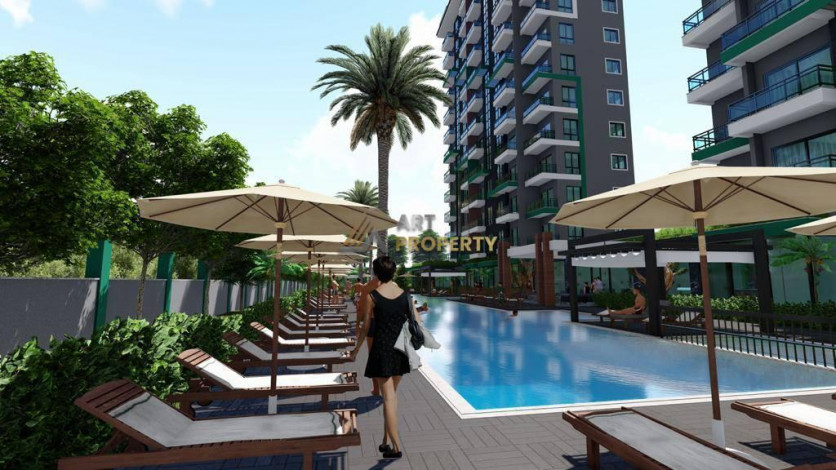 Квартира планировки 1+1, 52м2 в комплексе на стадии строительства, Махмутлар - Ракурс 5