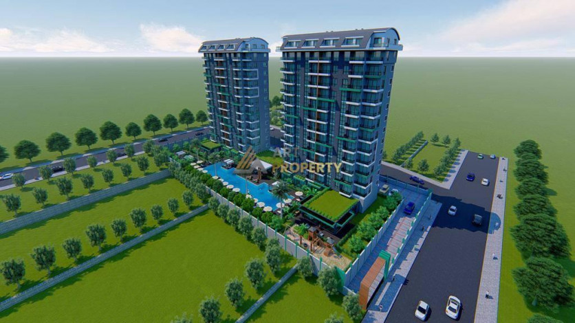 Квартира планировки 1+1, 52м2 в комплексе на стадии строительства, Махмутлар - Ракурс 25