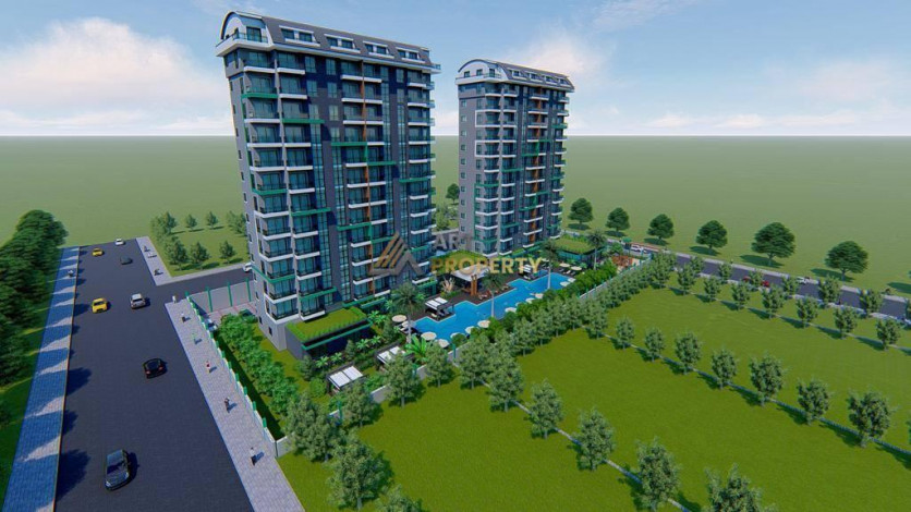 Квартира планировки 1+1, 52м2 в комплексе на стадии строительства, Махмутлар - Ракурс 26