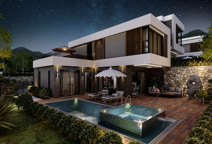 Новый проект вилл 3+1, 150м2 в районе Инжекум, Аланья - Ракурс 7