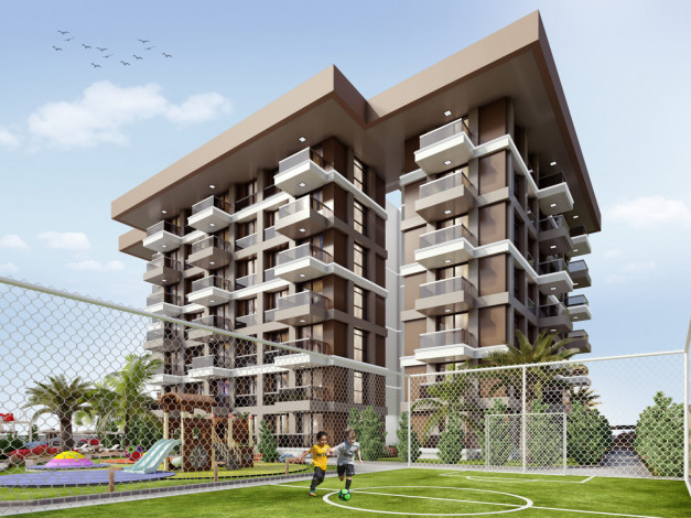 Новый жилой комплекс с апартаментами планировки 1+1 и 2+1 в районе Газипаша - Ракурс 2