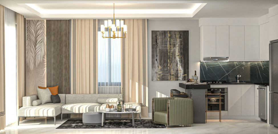 Новый инвестиционный проект с квартирами 1+1 и 2+1 в районе Оба - Ракурс 5