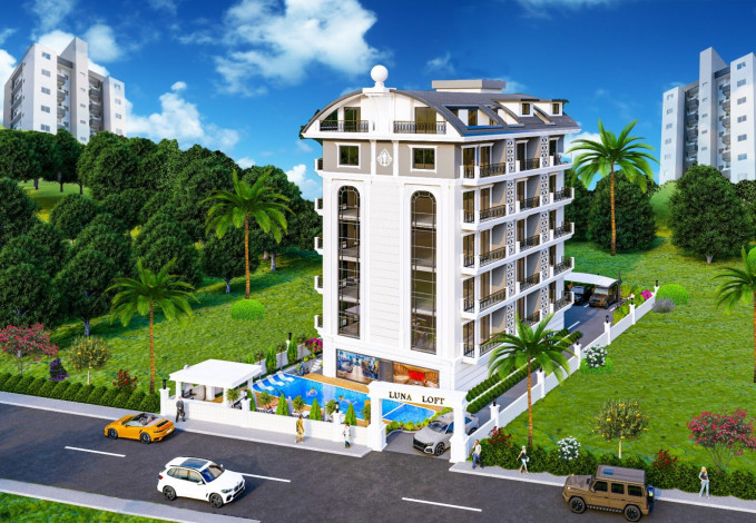 Новый инвестиционный проект с квартирами 1+1 и 2+1 в районе Оба - Ракурс 9