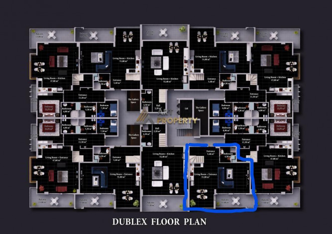 Роскошный меблированный пентхаус 3+1, 200м2 в престижном районе Оба - Ракурс 36