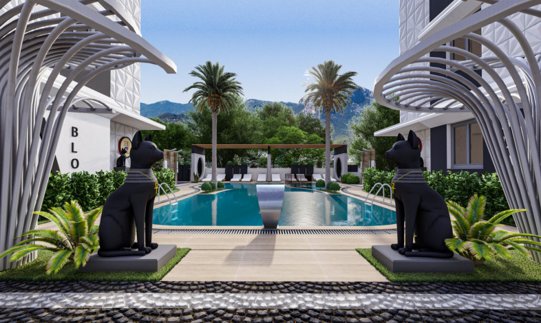 Квартира планировки 1+1, 47м2 в жилом комплексе на стадии строительства, Махмутлар - Ракурс 5