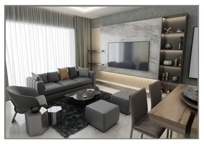 Новая квартира планировки 1+1, 61м2 в центре Алании - Ракурс 5