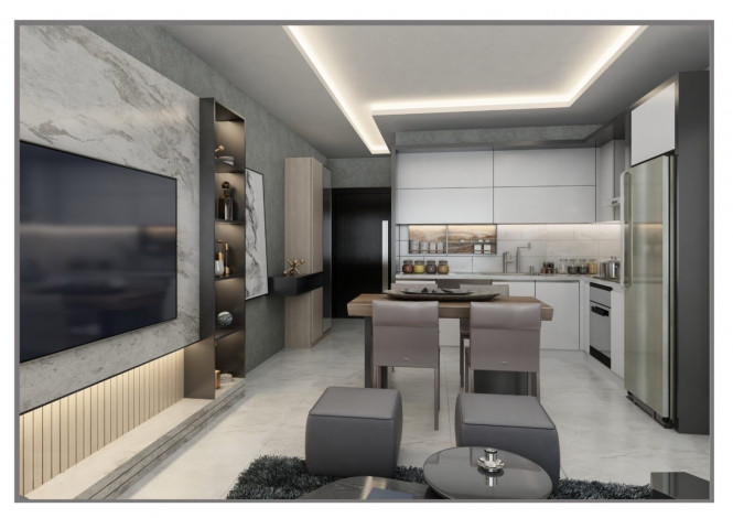 Новая квартира планировки 1+1, 61м2 в центре Алании - Ракурс 6