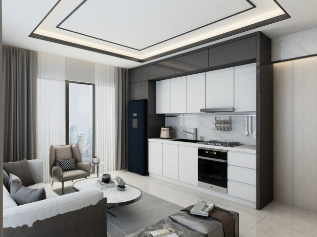 Квартира планировки 2+1, 100м2 в жилом комплексе на стадии строительства, Махмутлар - Ракурс 4