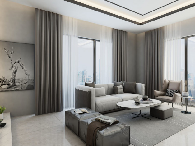 Квартира планировки 2+1, 100м2 в жилом комплексе на стадии строительства, Махмутлар - Ракурс 6