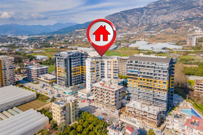 Меблированная квартира планировки 1+1, 60м2 с видом на море, район Махмутлар - Ракурс 8