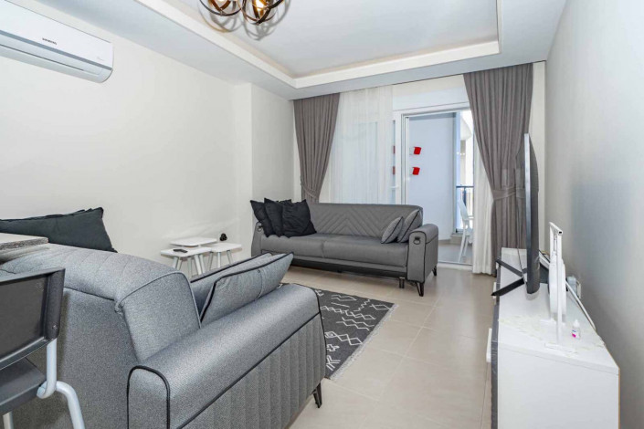 Меблированная квартира планировки 1+1, 60м2 с видом на море, район Махмутлар - Ракурс 24