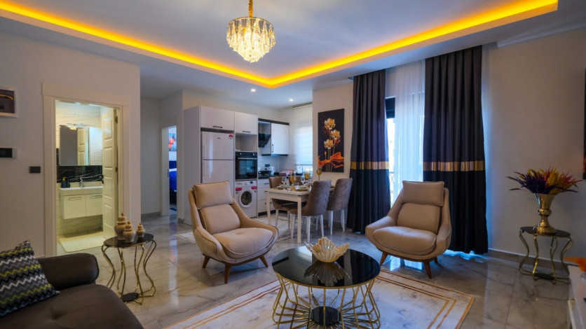 Меблированная квартира планировки 1+1, 60м2 в новом жилом комплексе, район Махмутлар - Ракурс 13