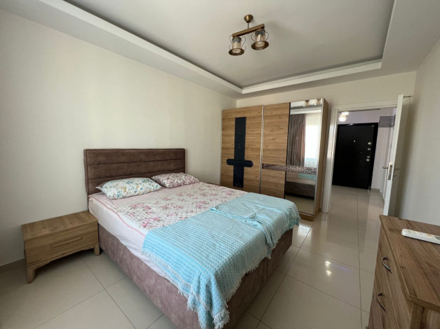 Большая меблированная квартира планировки 1+1, 80м2 с видом на море, Махмутлар - Ракурс 11