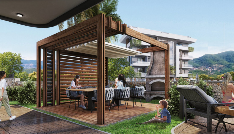 Апартаменты планировки 1+1, 40м2 в жилом комплексе на стадии строительства, район Оба - Ракурс 5