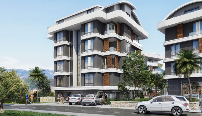 Апартаменты планировки 1+1, 40м2 в жилом комплексе на стадии строительства, район Оба - Ракурс 6