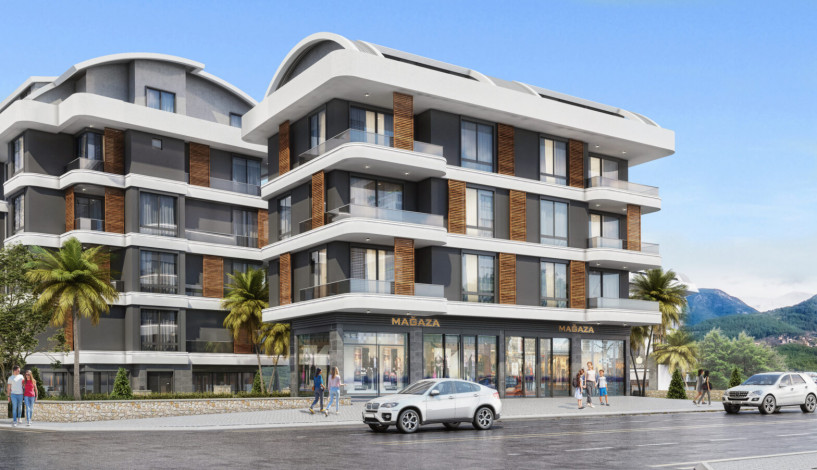 Апартаменты планировки 1+1, 40м2 в жилом комплексе на стадии строительства, район Оба - Ракурс 7