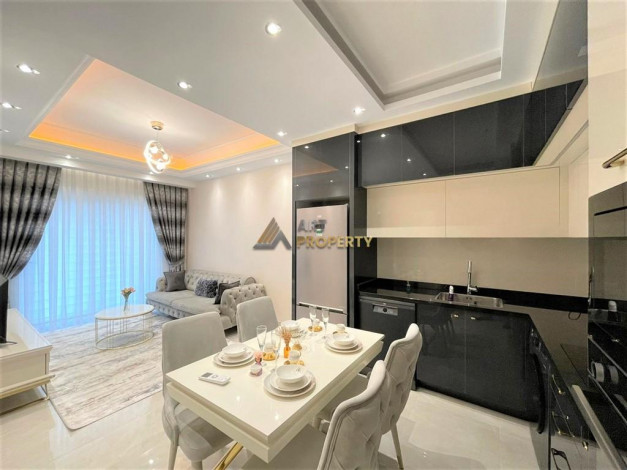 Меблированная квартира 1+1, 75м2 с видом на море в комплексе премиум класса, Махмутлар - Ракурс 7