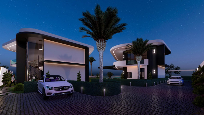 Две виллы ультра люкс с панорамными видами на стадии строительства, Каргыджак, 1000 м2 - Ракурс 7