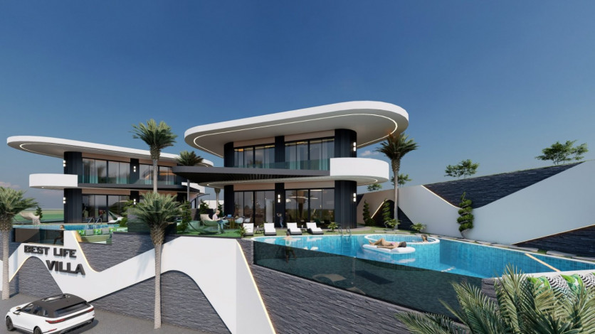 Две виллы ультра люкс с панорамными видами на стадии строительства, Каргыджак, 1000 м2 - Ракурс 8