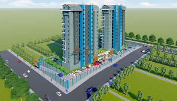 Апартаменты планировки 1+1, 51м2 в ЖК на стадии строительства, район Махмутлар - Ракурс 4