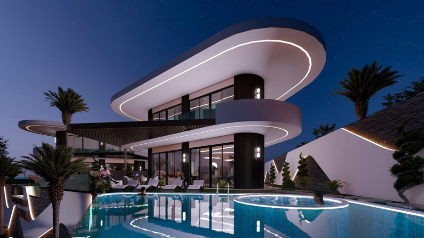 Две виллы ультра люкс с панорамными видами на стадии строительства, Каргыджак, 1000 м2 - Ракурс 11