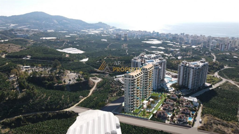 Апартаменты планировки 1+1, 51м2 в ЖК на стадии строительства, район Махмутлар - Ракурс 15