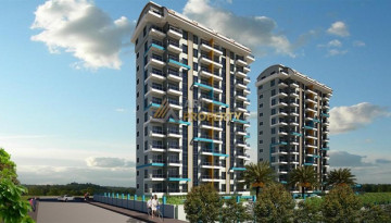 Апартаменты планировки 1+1, 51м2 в ЖК на стадии строительства, район Махмутлар - Ракурс 20