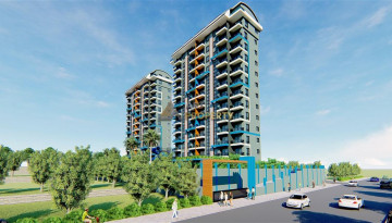 Апартаменты планировки 1+1, 51м2 в ЖК на стадии строительства, район Махмутлар - Ракурс 28