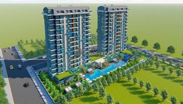 Апартаменты планировки 1+1, 51м2 в ЖК на стадии строительства, район Махмутлар - Ракурс 30