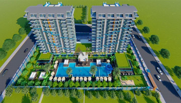 Апартаменты планировки 1+1, 51м2 в ЖК на стадии строительства, район Махмутлар - Ракурс 31