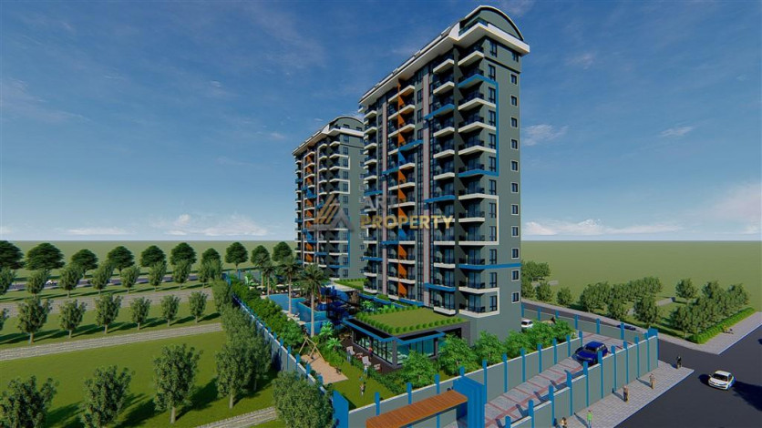 Апартаменты планировки 1+1, 51м2 в ЖК на стадии строительства, район Махмутлар - Ракурс 32