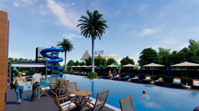 Апартаменты планировки 1+1, 51м2 в ЖК на стадии строительства, район Махмутлар - Ракурс 39