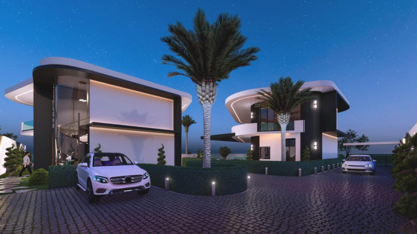 Две виллы ультра люкс с панорамными видами на стадии строительства, Каргыджак, 1000 м2 - Ракурс 19