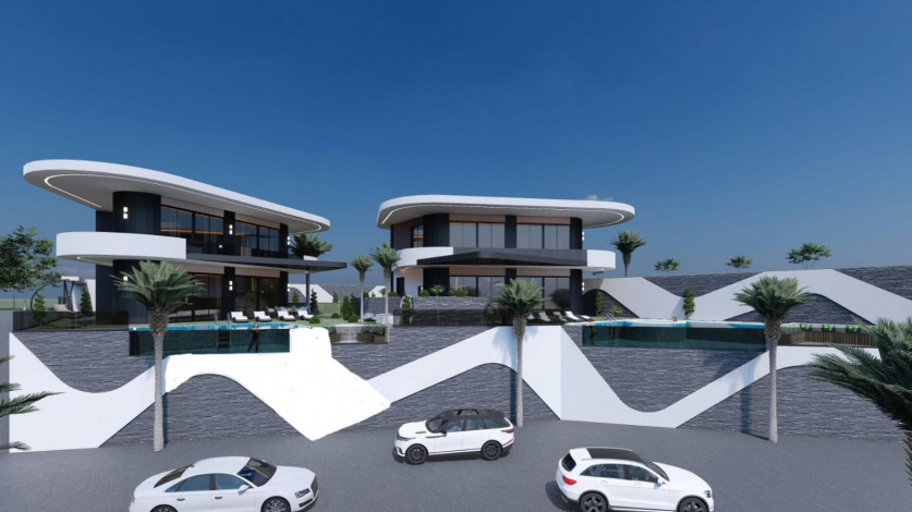 Две виллы ультра люкс с панорамными видами на стадии строительства, Каргыджак, 1000 м2 - Ракурс 23