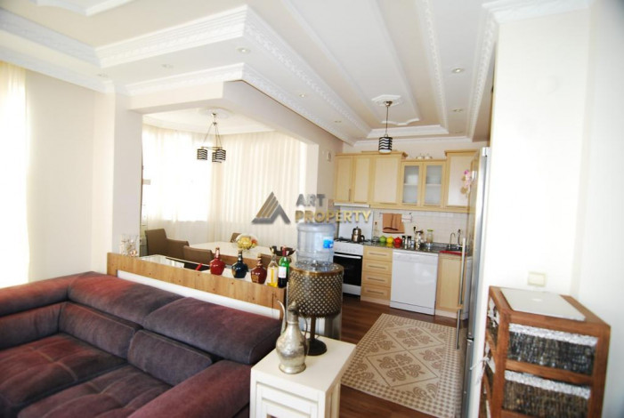 Дуплекс планировки 3+1, 140м2 с видом на море и крепость в центральной части города Аланья - Ракурс 2