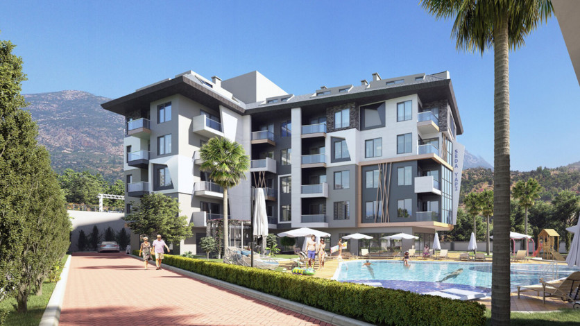 Новые апартаменты 1+1, 50м2 в ЖК на финальной стадии строительства, район Оба - Ракурс 7