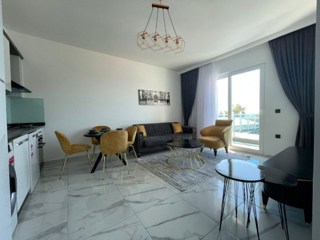 Меблированные апартаменты планировки 1+1, 55м2 с видом на море, район Каргыджак - Ракурс 12