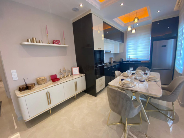 Меблированная квартира планировки 2+1, 130м2 с видом на море в элитном ЖК, район Махмутлар - Ракурс 14