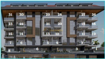 Инвестиционный проект с апартаментами 1+1, 2+1, 3+1, 4+1 в районе Кестель - Ракурс 2