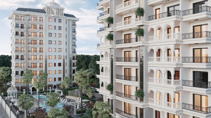 Новый проект с квартирами 1+1, 2+1, 3+1 в районе Авсаллар - Ракурс 15