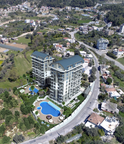 Новый инвестиционный проект с апартаментами 1+1, 2+1, 3+1 в районе Авсаллар - Ракурс 7