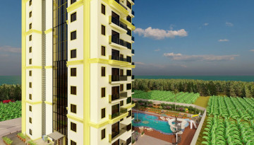 Апартаменты планировки 1+1,55м2 с видом на море, район Махмутлар - Ракурс 12