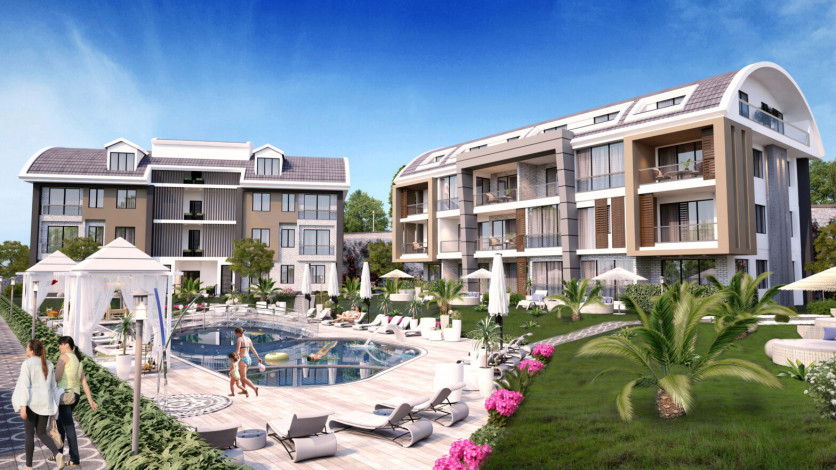 Апартаменты планировки 2+1 и 3+1 в новом жилом комплексе, центр Алании - Ракурс 17