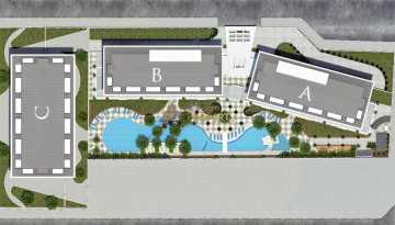Апартаменты планировки 1+1, 65м2 в ЖК на стадии строительства, центр Алании - Ракурс 3