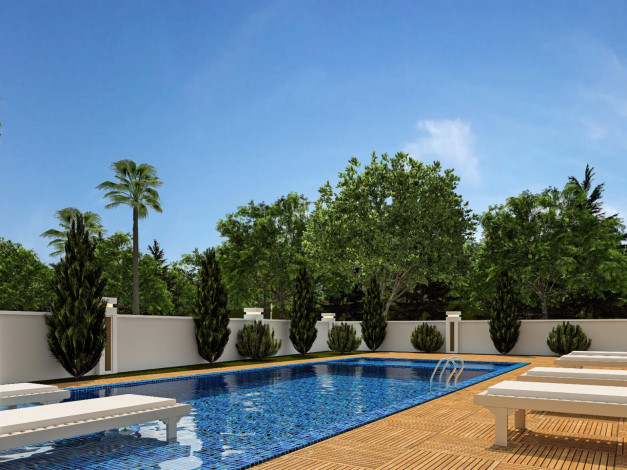 Квартира планировки 1+1, 55м2 в ЖК на стадии строительства, район Демирташ - Ракурс 4