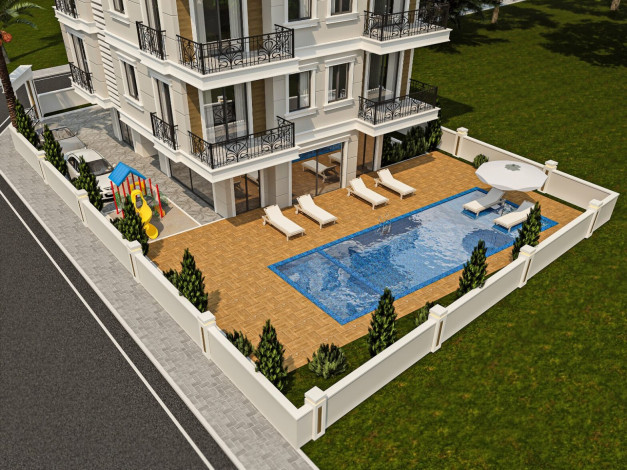 Квартира планировки 1+1, 55м2 в ЖК на стадии строительства, район Демирташ - Ракурс 5